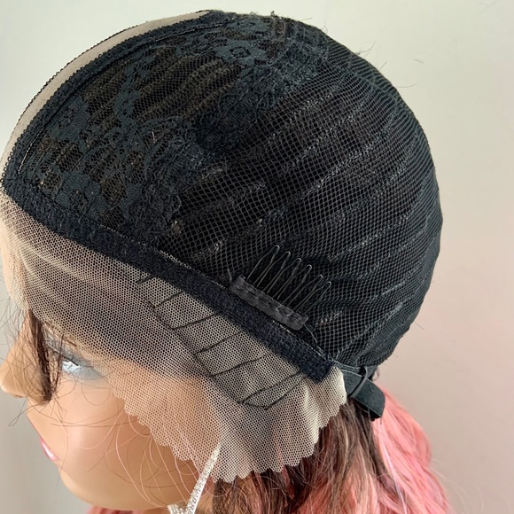 Long 28” Wavy Dusty Pink Synthetic Lace Front Wig - Picture 15 of 15